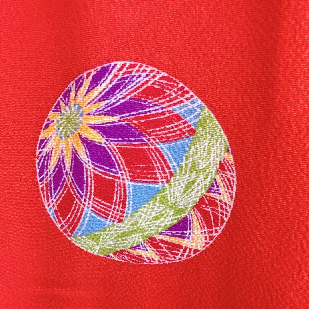 フルセット　七五三　7歳女の子　絹　朱色　毬　52395