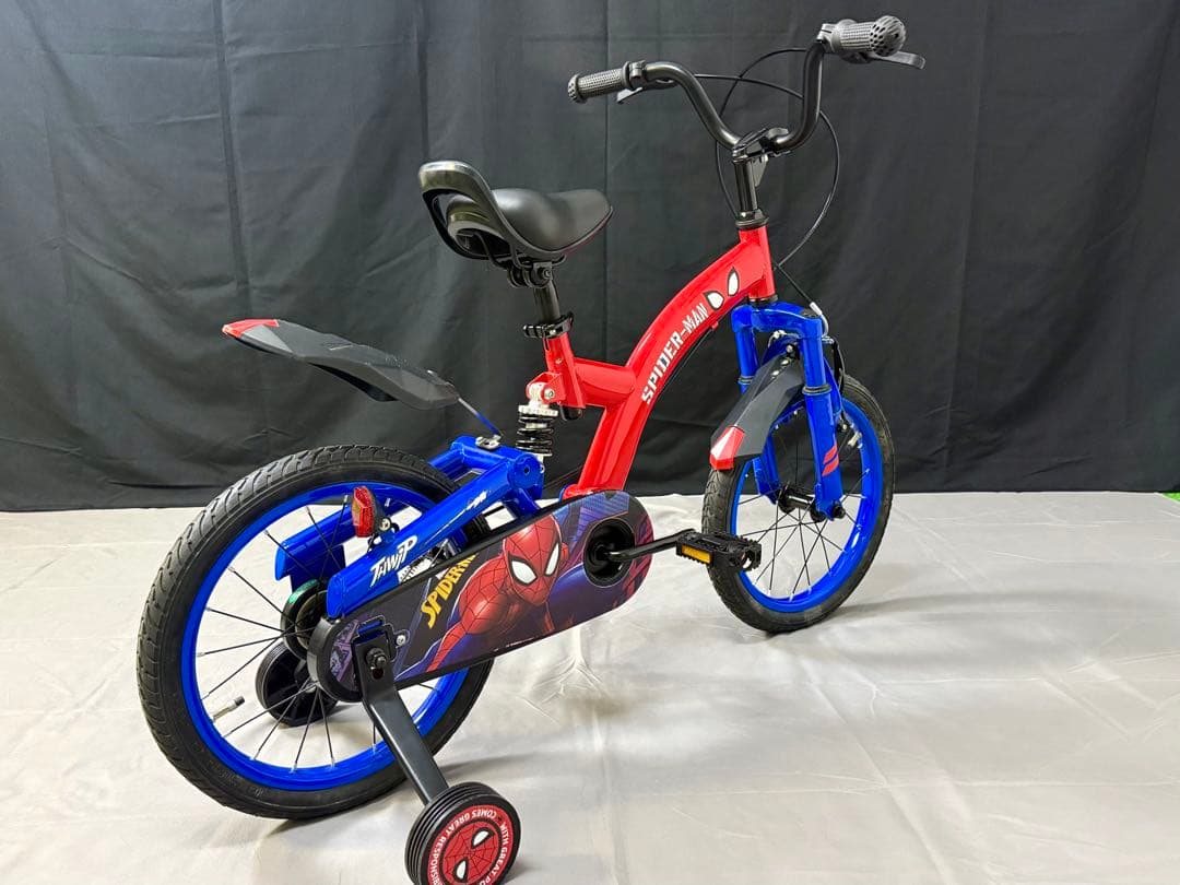 16インチ SPIDER-MAN 子供用自転車 補助輪付き サスペンション付き