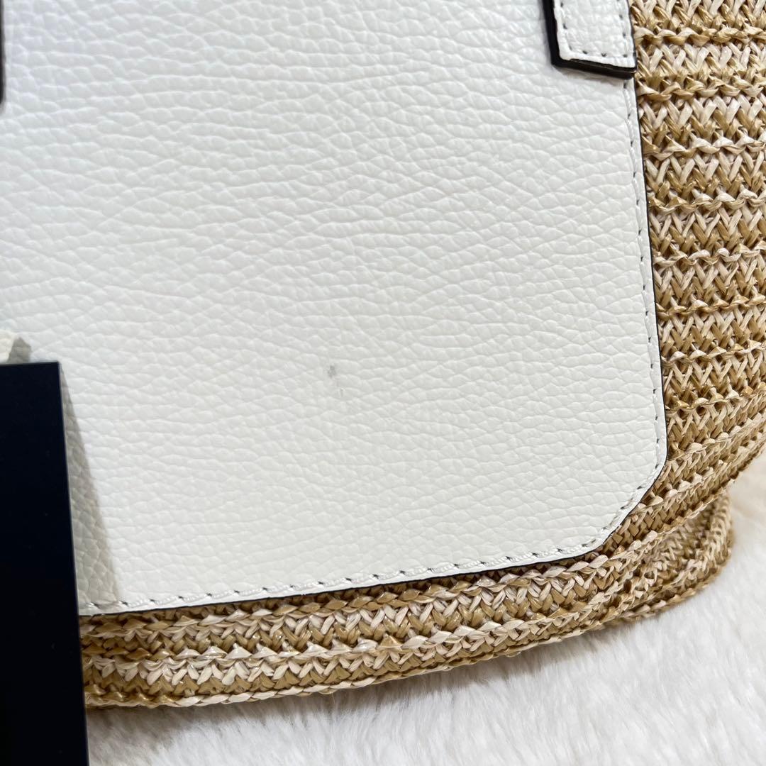 美品✨ロリステッラ かごバッグ 2WAY ショルダーバッグ ハンドバッグ 白