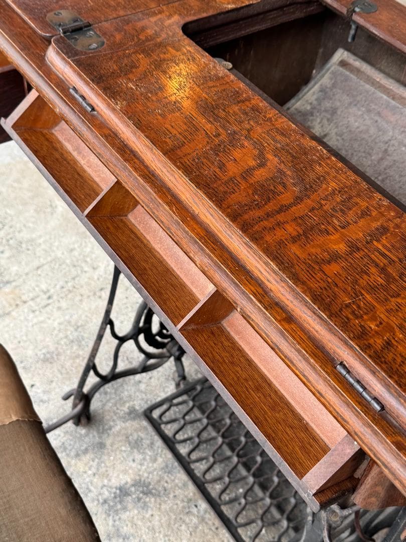 ◆超希少◆シンガーミシン専用チェア付　アンティーク　ミシンなし　作業台　テーブル