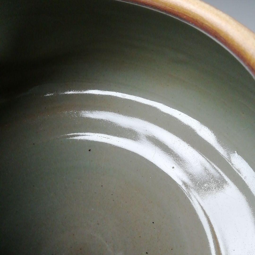 Ｔ２０１　水指　『雲鶴青磁蜜柑』『藤井永祥造』　共箱　茶道具