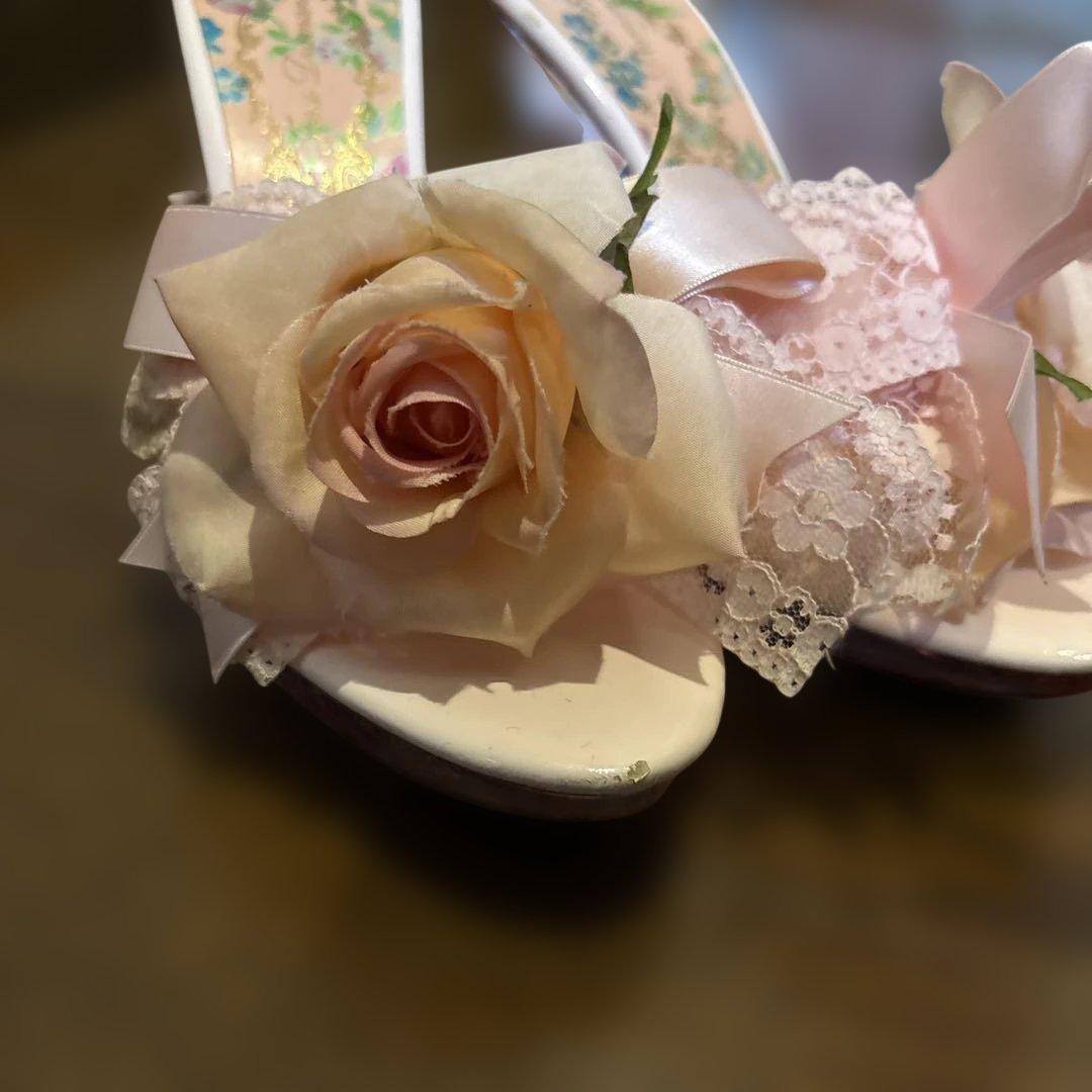 ジーザスディアマンテ 薔薇ミュール ピンク　レア　24-24.5