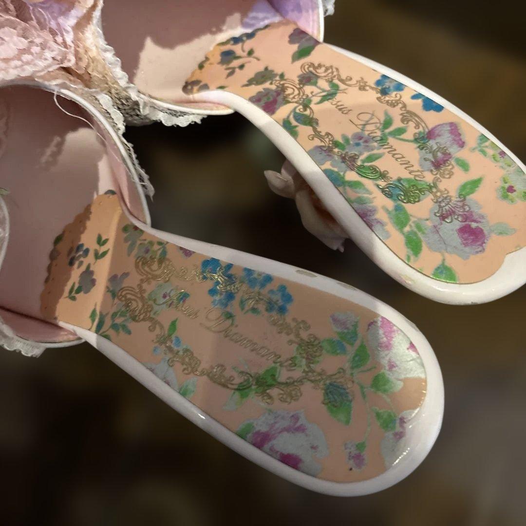 ジーザスディアマンテ 薔薇ミュール ピンク　レア　24-24.5