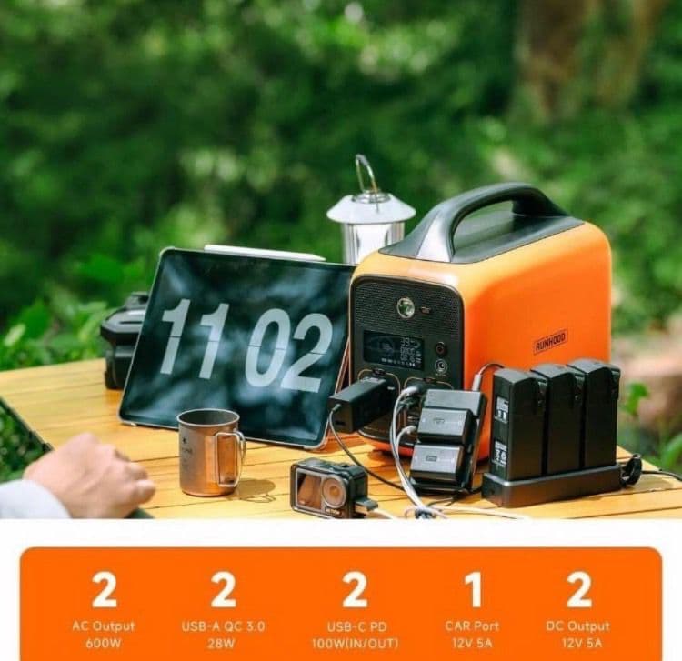 RUNHOOD バッテリー交換式 ポータブル電源 災害グッズ キャンプ用品