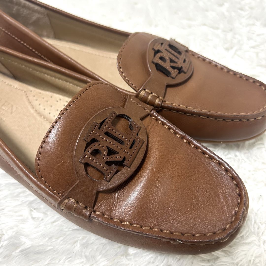 美品　LAUREN ラルフローレン　ローファー　ドライビング　本革　茶　38.5