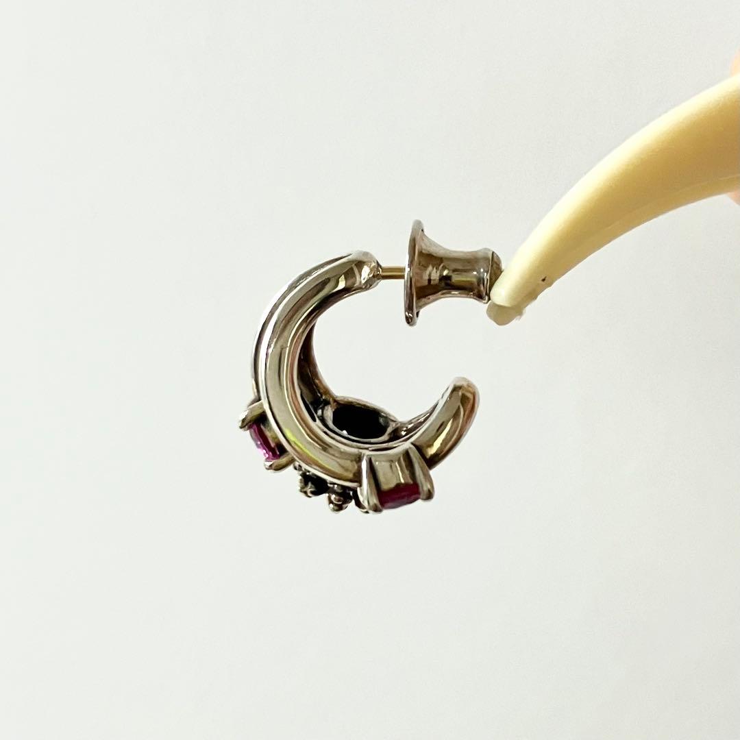 ジャスティンデイビス　ピンクストーン×クラウンピアス　片耳用