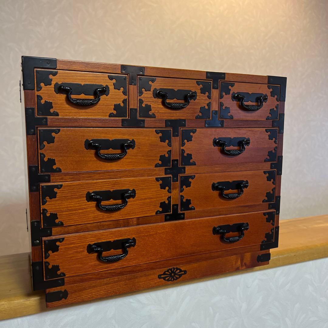 木製 8杯 小箪笥 小引出し 小物入れ ミニタンス 民芸家具 アンティーク