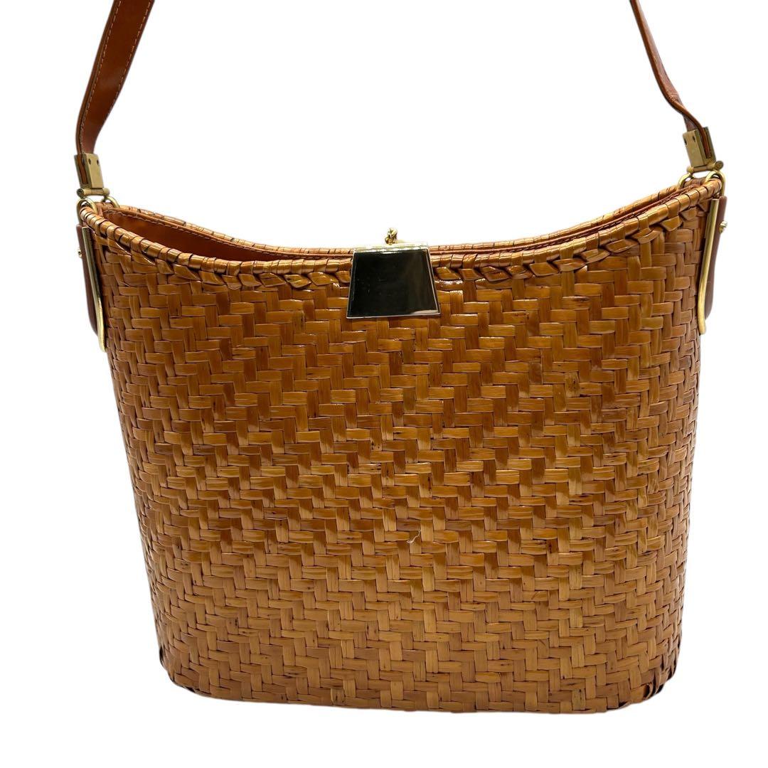 良品 1091 クレージュ カゴバッグ ワンショルダーバッグ ブラウン