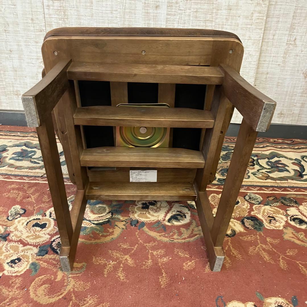 ② 北欧レトロ 上久商店 大川家具 ノゾミ 回転式 天然木製椅子 アームチェア