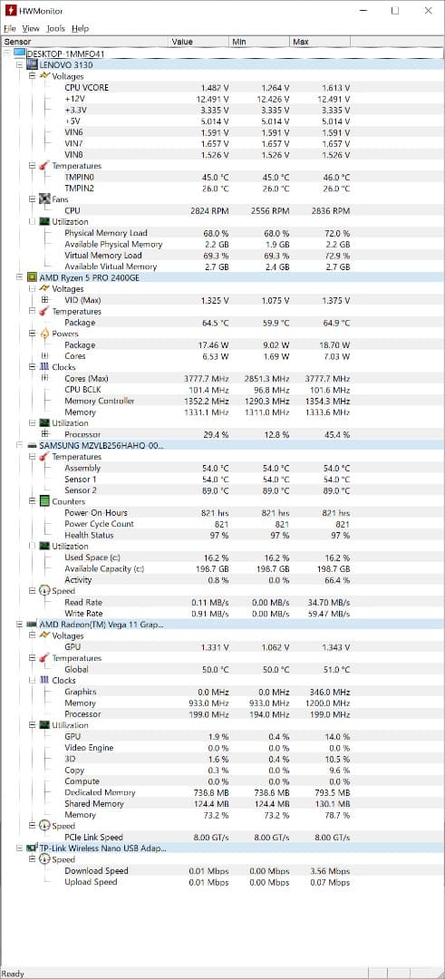 ミニPC ThinkCentre M715q Tiny / R5PRO 2400GE