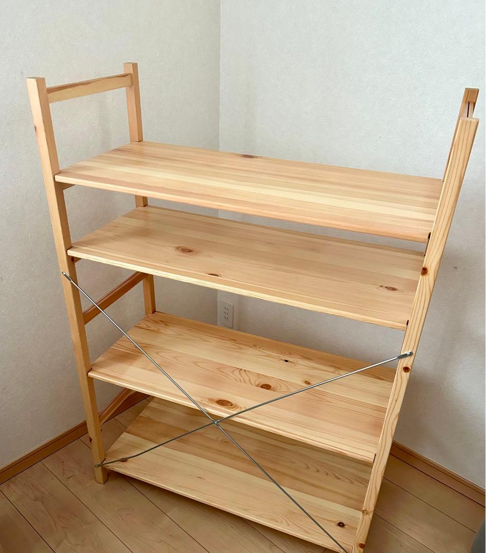 無印良品　パイン材ユニットシェルフ　4段