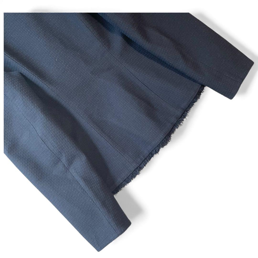 25SS✨タグ付✨anuans ツイードノーカラーフォルムジャケット 紺ブレ 金