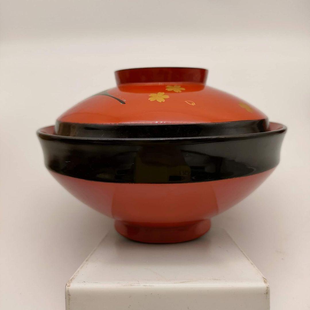 ① 會津塗 塗師 渡部喜三郎 本漆 蓋付き椀 堅地仕上 骨董 フォロー割