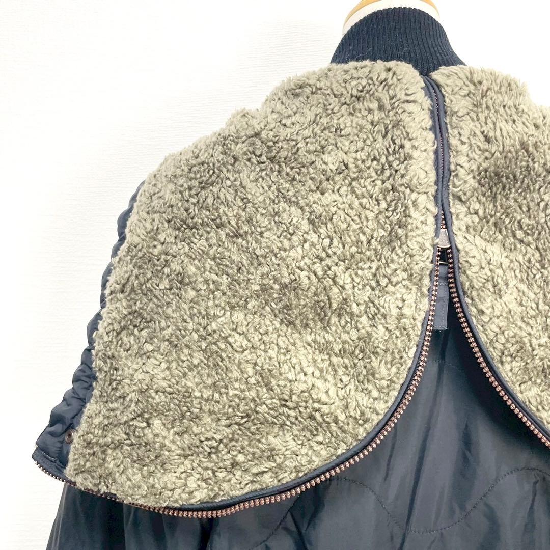 y2k❤️ 00s DIESEL ロゴ 刺繍 ボア ミリタリー ブルゾン n2b