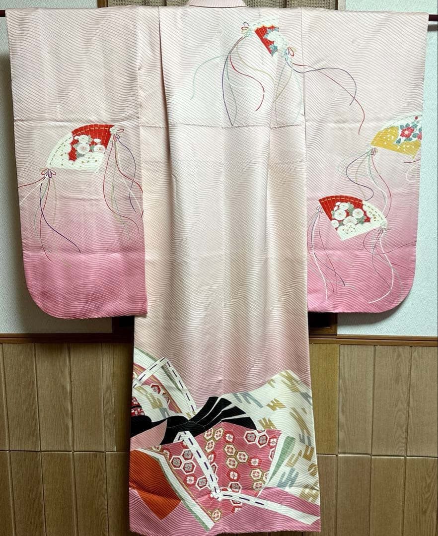 七五三　女の子　作家物　落款入り７歳　祝着　四つ身　逸品　長襦袢付き