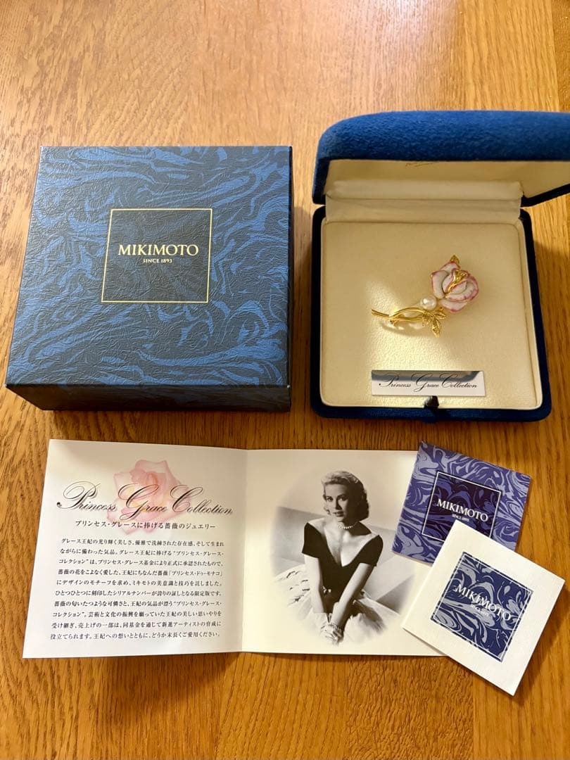稀少 ミキモト プリンセスグレースコレクション ブローチ K18 パール 極美品