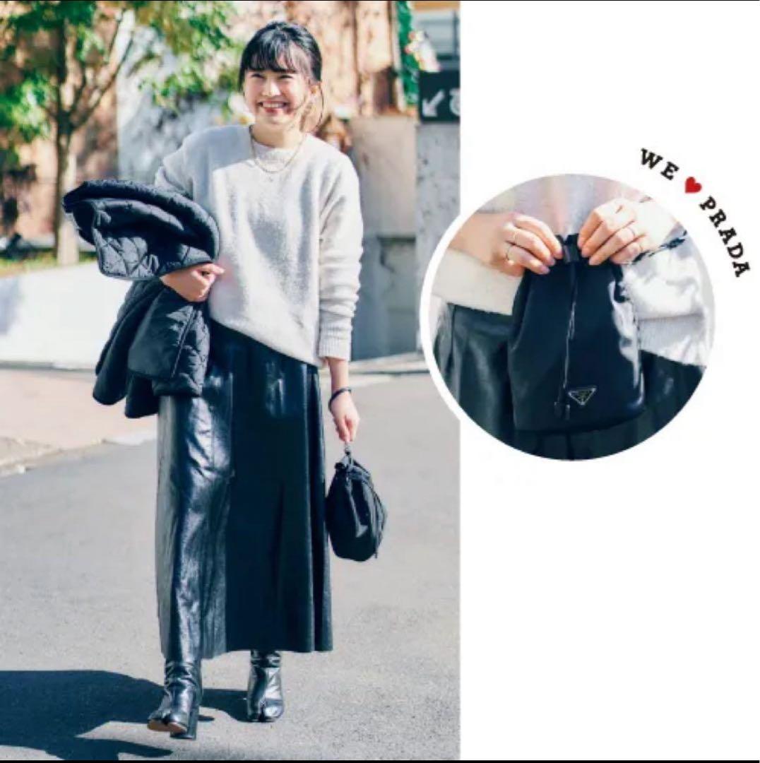 【美品】PRADA プラダ アクセサリーポーチ ブラック ナイロン 巾着