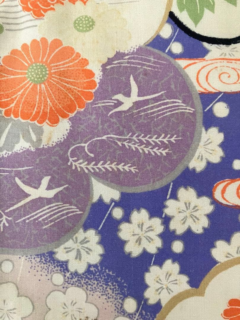 【美品・レア柄！】梅に桜・紅葉に千鳥まで、大人可愛く大正ロマン☆アンティーク着物