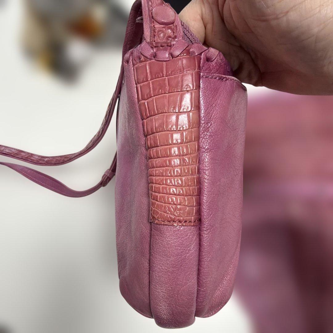 IBIZA　レザーショルダーバッグ　ワニ革被せ　美品！