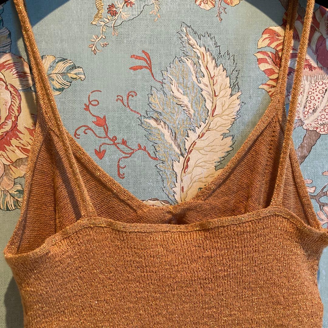 DRIES VAN NOTEN ゴールドラメ　コットンニットキャミ　ライカ期