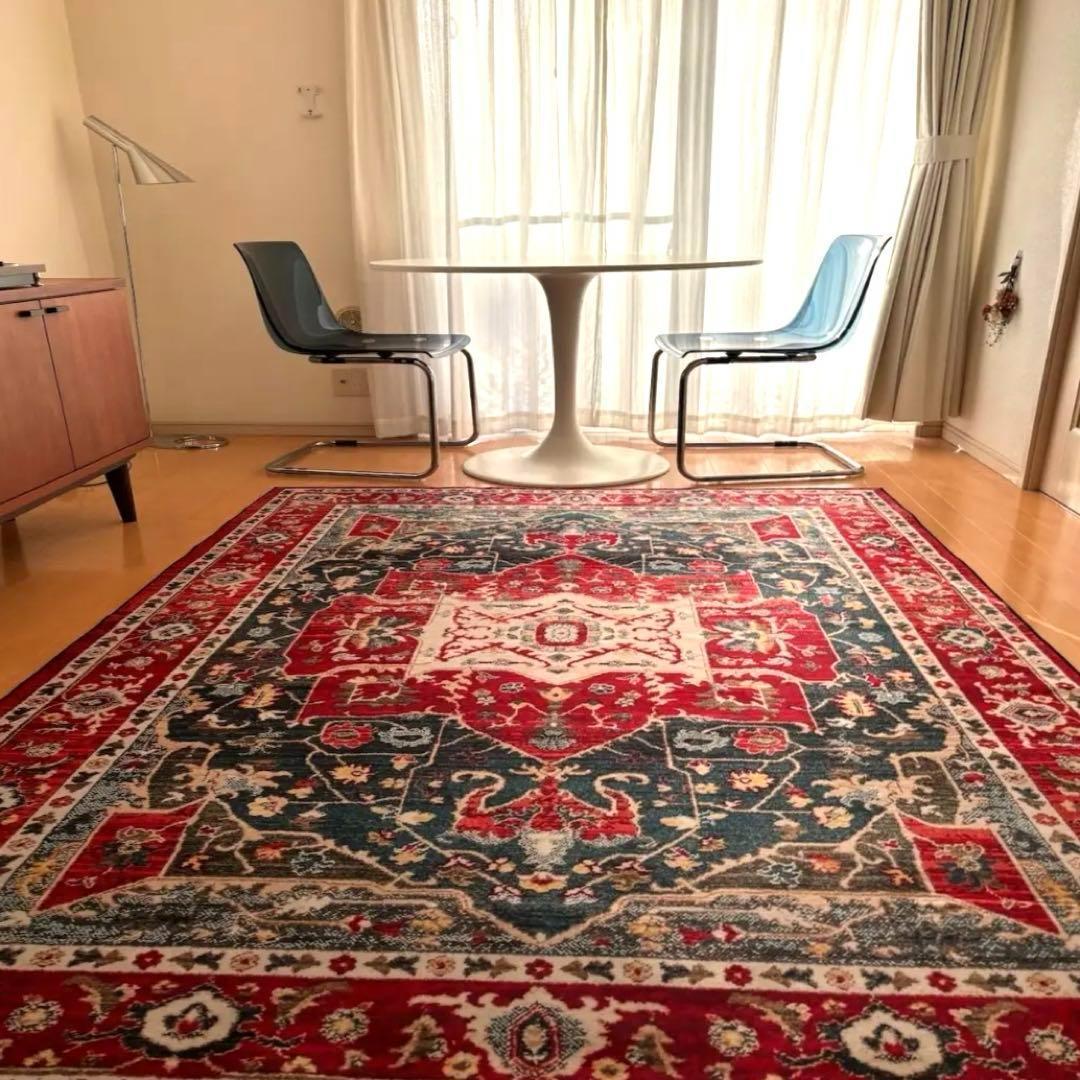 160×230 部屋を変えるペルシャ柄カーペット シンプルの中にアクセントを。