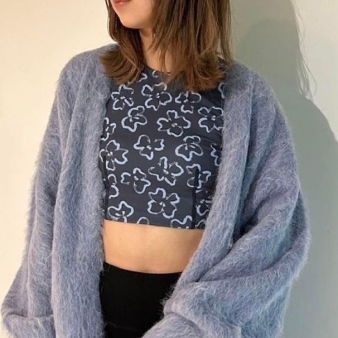 エミ ヨガ 上下 セットアップ 0 ブラトップ レギンス ヨガウェア 花柄 紺