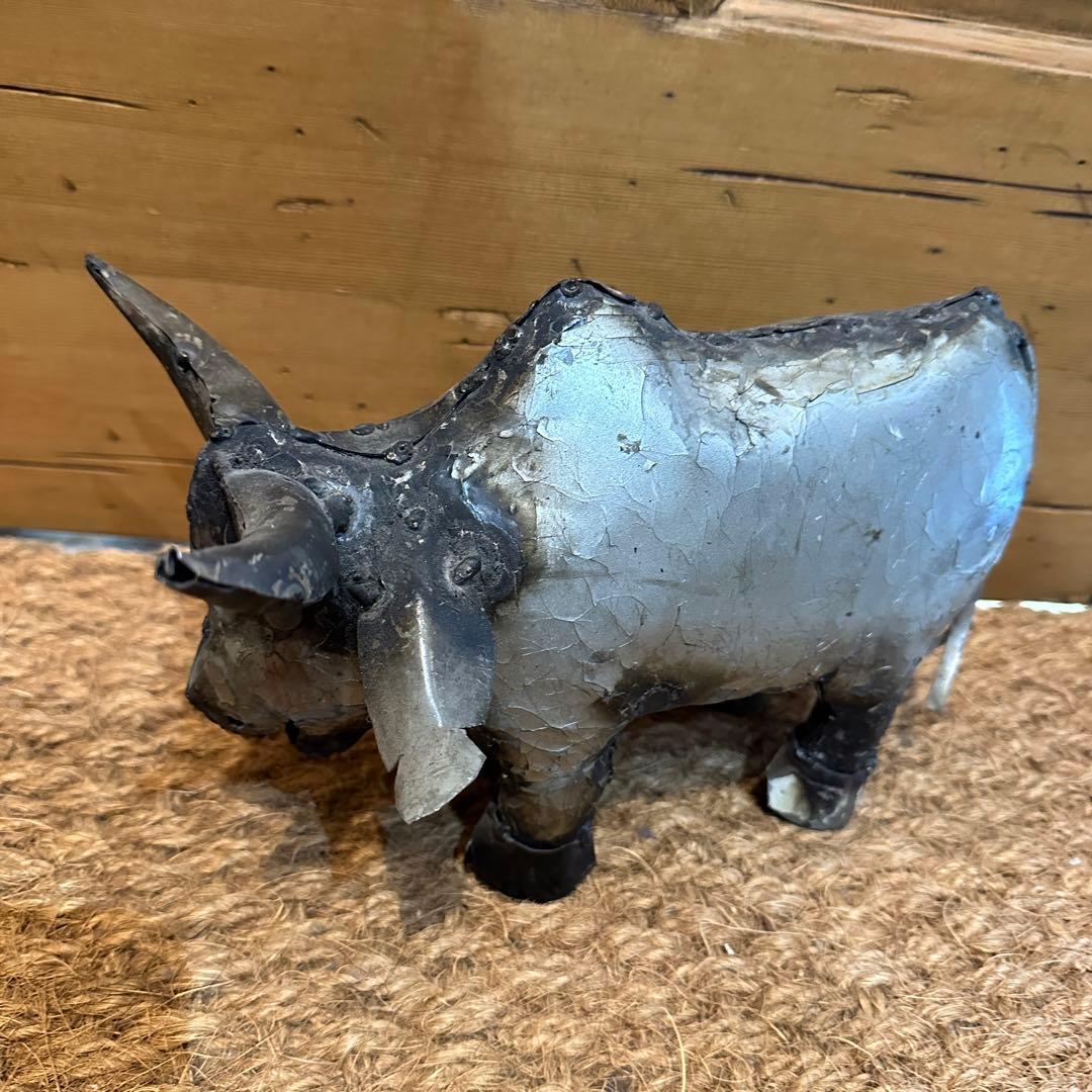複数購入割引⭕️ バッファロー　アイアン製　置物　とても味のある作品です