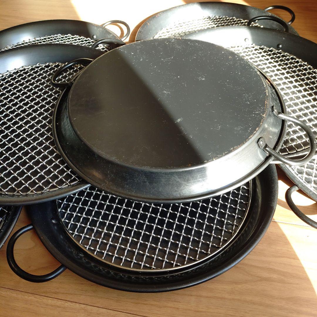 パン屋さん 什器 パエリアパン 網付き ８個セット グリルパン