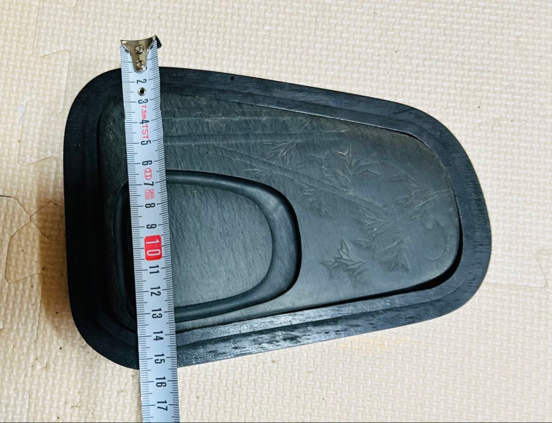 清時代　書道家 旧咸品 老坑•旧水坑/歙州 硯/長眉子紋硯/ [極上品]