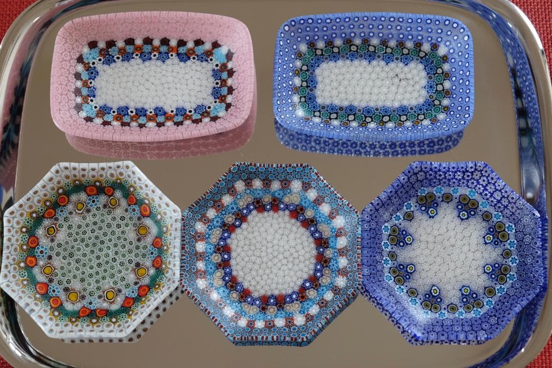 ムリーニ プレート ミルフィオリ ガラス 皿 ワイングラス 江波冨士子 田子美紀