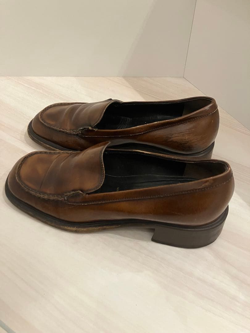 PRADA プラダ　ヴィンテージ　レザー　ヒールローファー　37 1/2