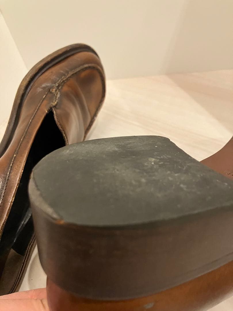 PRADA プラダ　ヴィンテージ　レザー　ヒールローファー　37 1/2