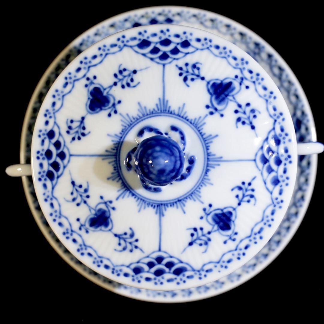 【美品 ２客】ロイヤルコペンハーゲン ハーフレース ダブルハンドル スープカップ