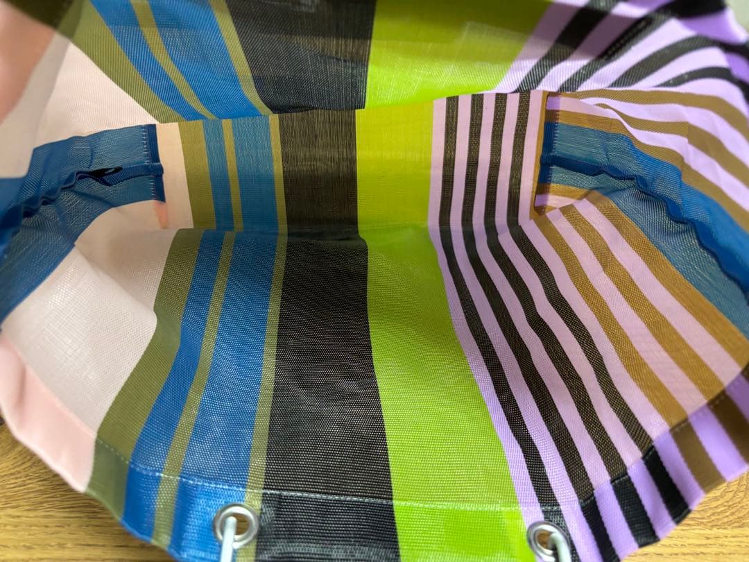 【美品】マルニMARNI マルニマーケットストライプバッグ