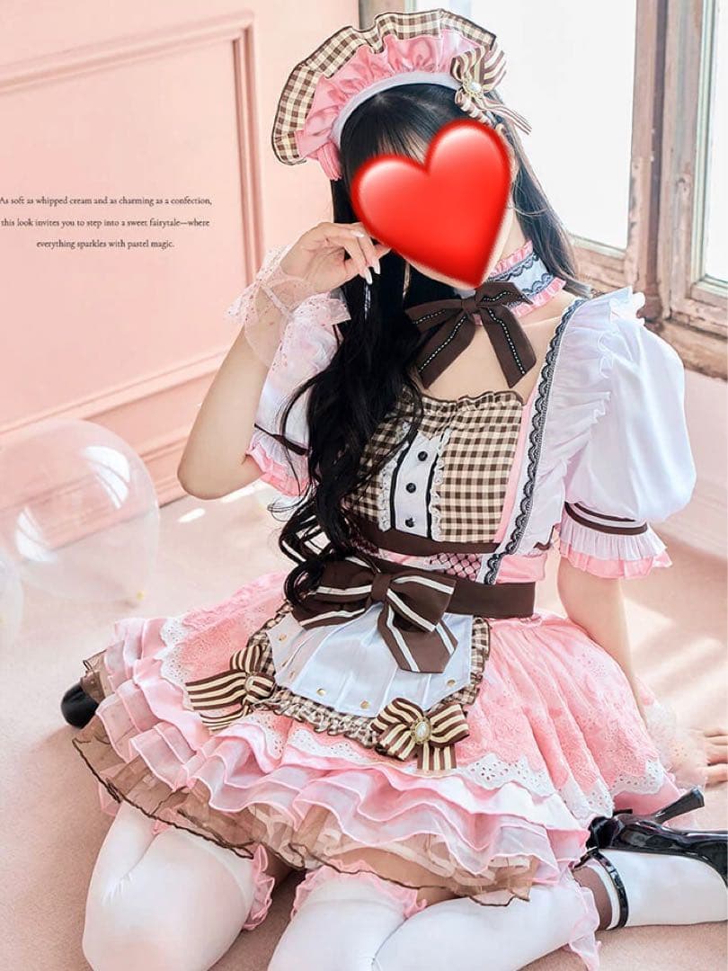 マリームーン　マカロンメイド　ないるコラボ　メイド服　コットンキャンディ ピンク