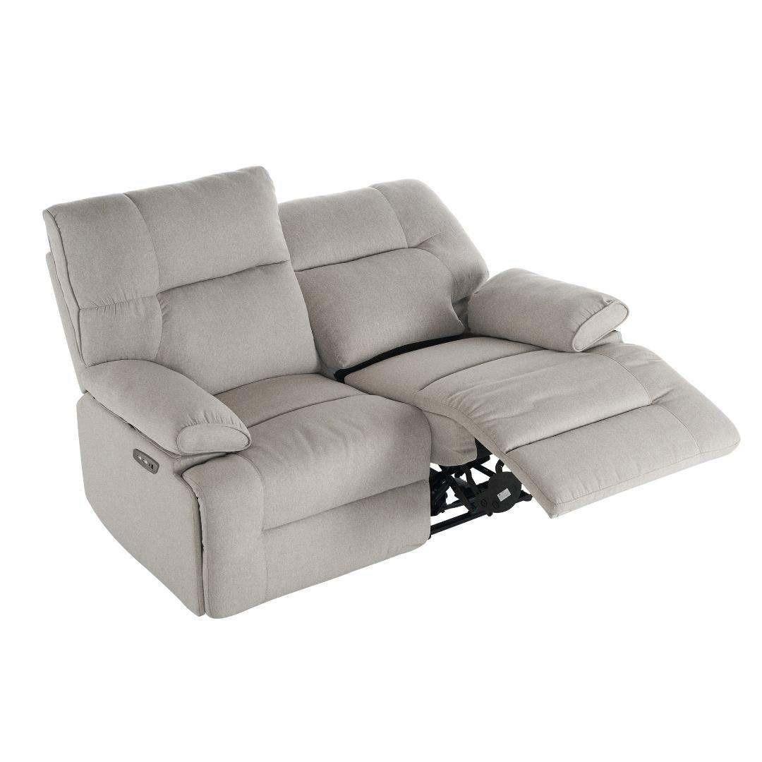 電動リクライニングチェア リクライニングソファ 2人掛け ファブリック 一体型