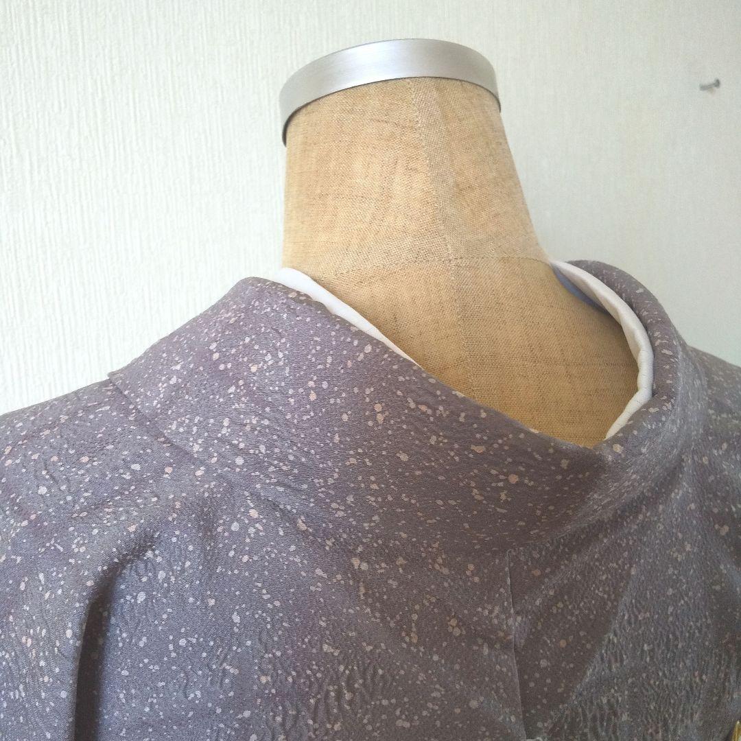 正絹・縮緬訪問着・薄紫系・一つ紋・袷