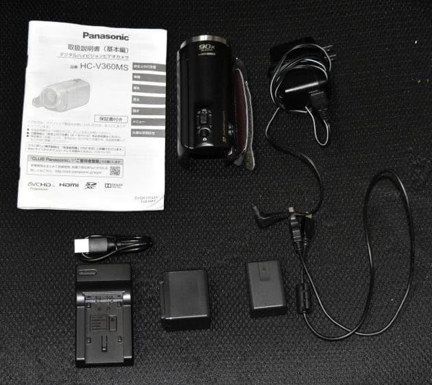 【美品】Panasonic 　HC-V360MS　-K　＋互換バッテリー