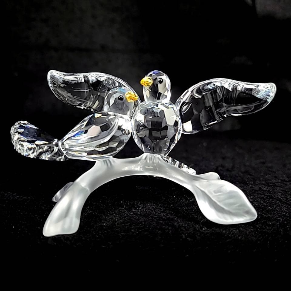 ◆未使用級◆スワロフスキー　キジバト　鳥　鳩　置物　箱つき