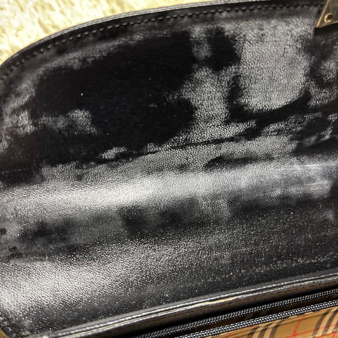 Burberrys フォーマル ハンドバッグ 筒形 ノバチェック 黒 ブラック