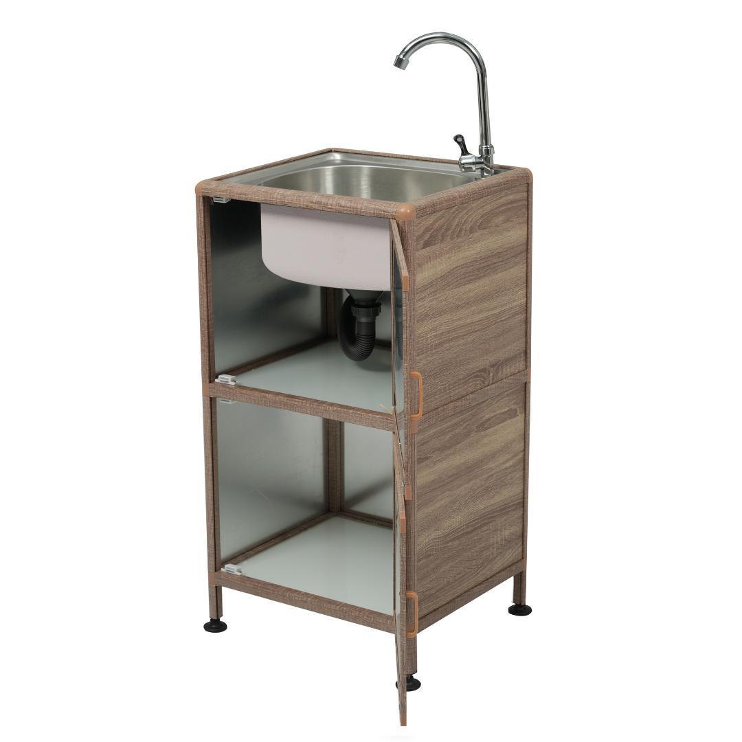 屋外 流し台 ステンレス W46×D35×H108cm ガーデンシンク 作業台