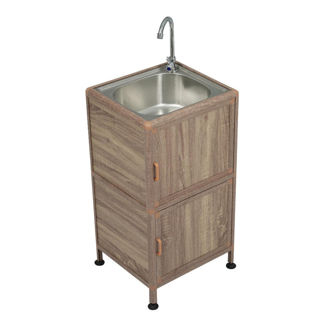 屋外 流し台 ステンレス W46×D35×H108cm ガーデンシンク 作業台