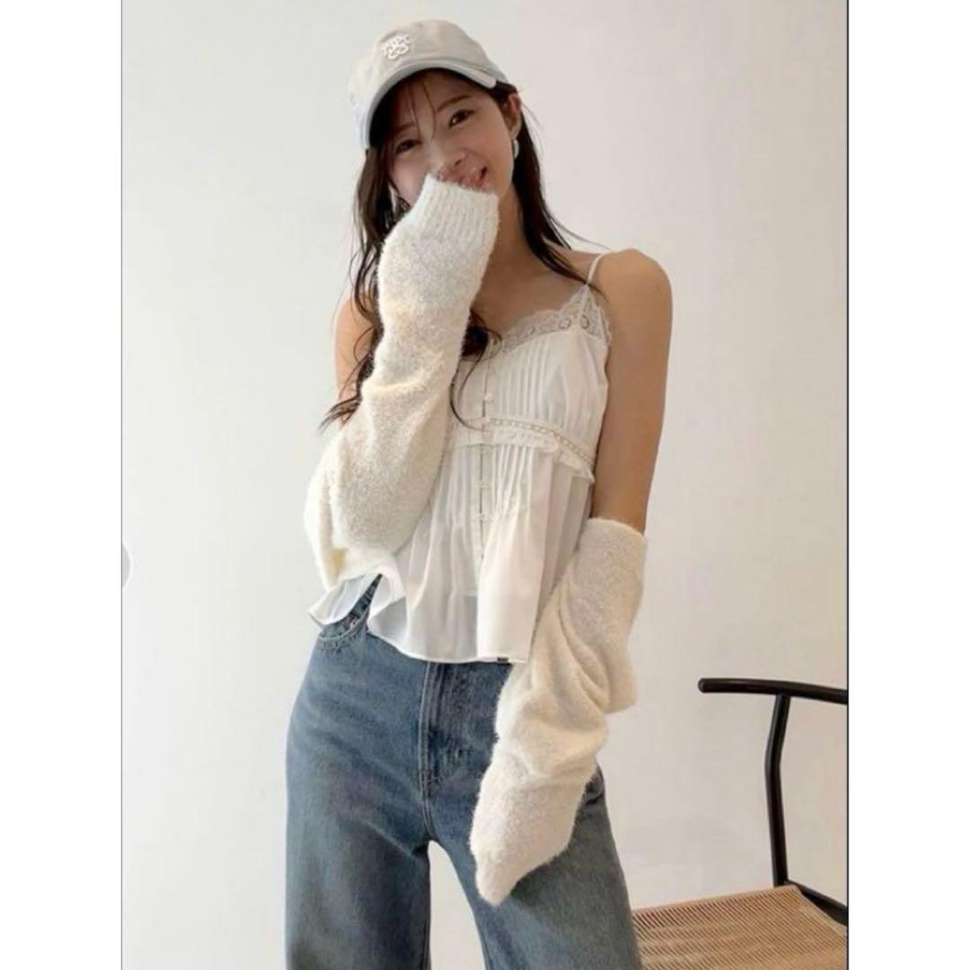 【新品未使用】SNIDEL♡ボレロ×レースキャミセットアップ ホワイト