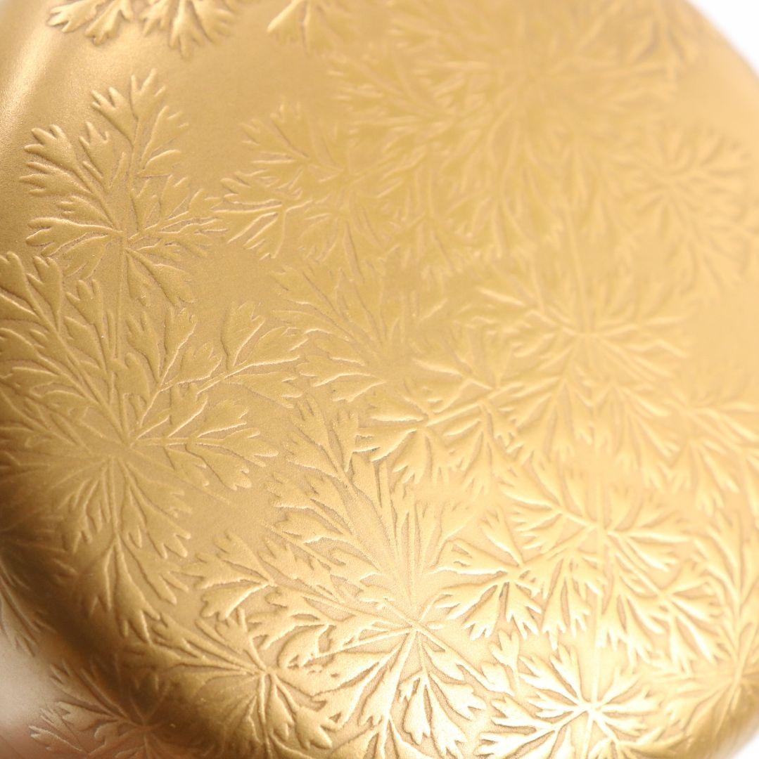 粉溜 花文平棗 しのぶ金蒔絵 金梨子地 時代箱　M998