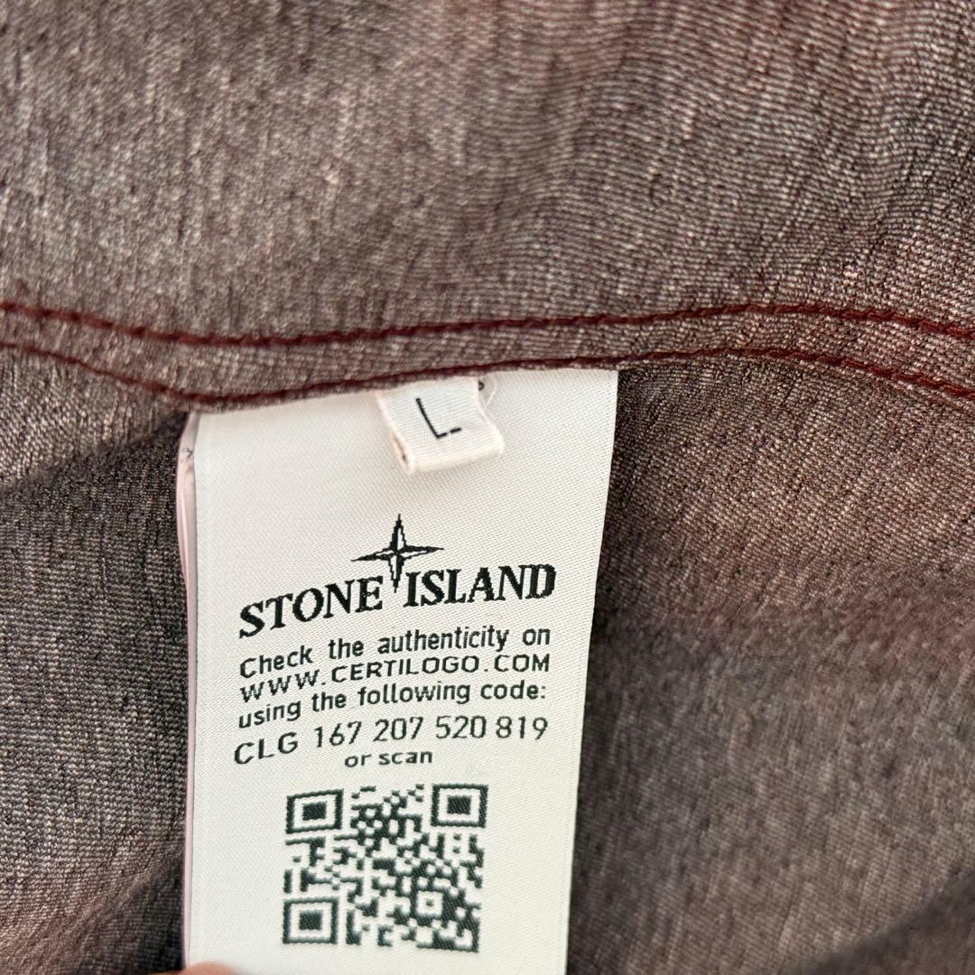 Stone  フード付きナイロンジャケット バーガンディ
