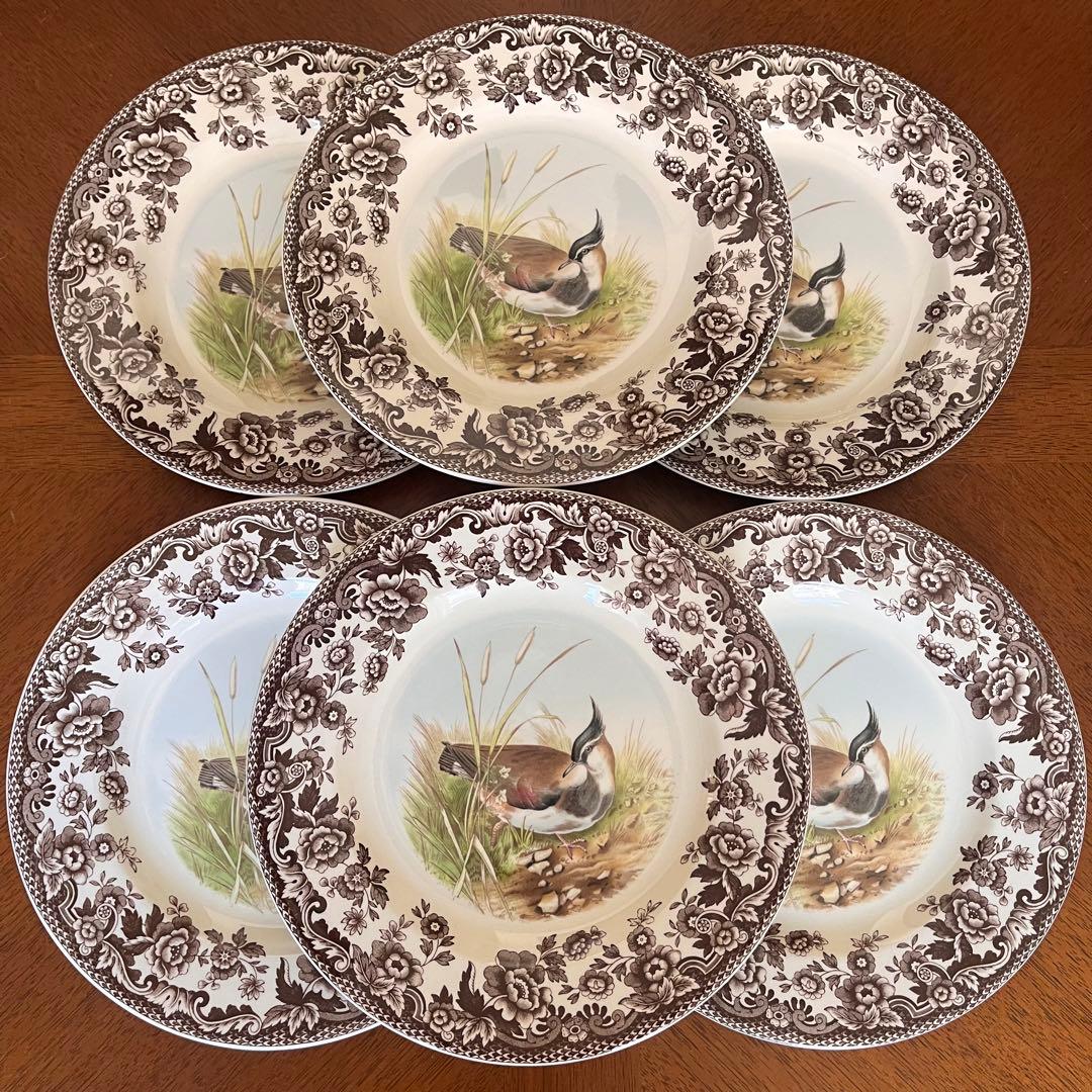 【レア美品】英国製　スポード ★ウッドランド★デザート皿　６枚