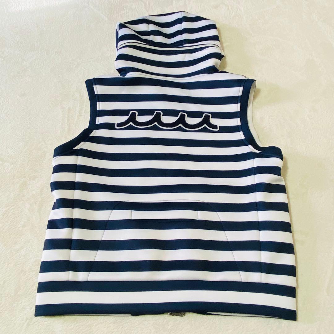 美品 ムータマリン　ボンディングフードベスト　ゴルフウェア