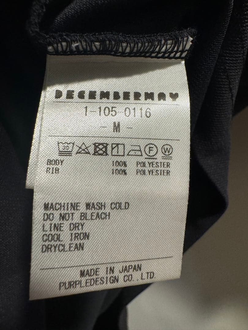 DECEMBERMAY（ディッセンバーメイ）ロゴモックネックシャツ　ブラック