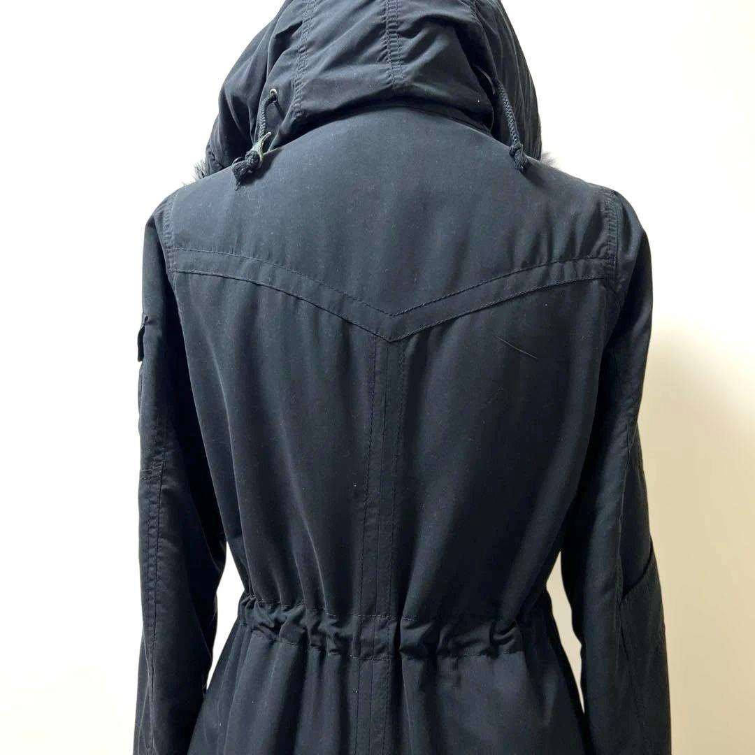 SLY ブラックフード付きモッズコート 24A672