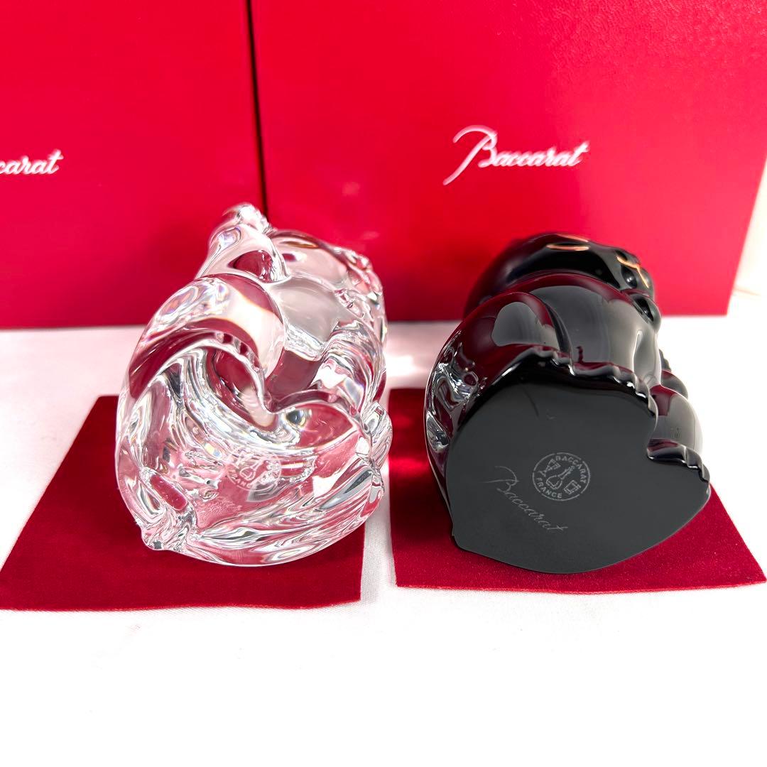【箱付き】Baccarat バカラ 招き猫 クリア ブルー ペア Sサイズ